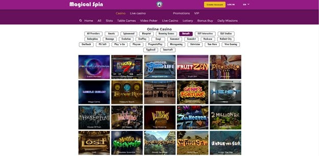 Cats slot software